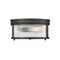 Z-Lite Carnaby Flush Mount, 2-Light, 13 In.W x 6.5 In.H, Matte Black/Clear Ribbed 7504FR13-MB - alternate 1
